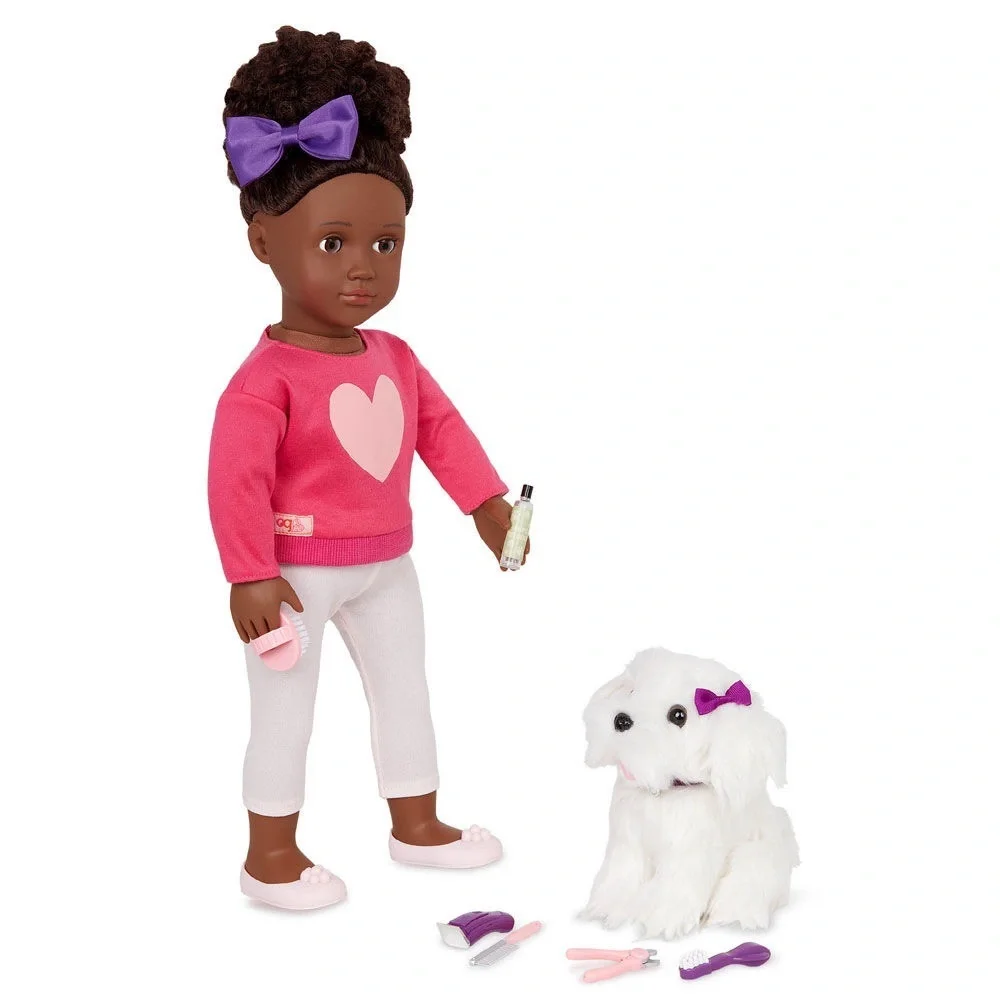 New Our Generation Choyce & Jewel 18-inch Doll, Maltese Puppy Dog & Accessories
